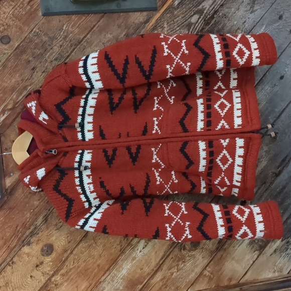 Wool jacket zipper hooded Copper Colored medium - Picture 1 of 9